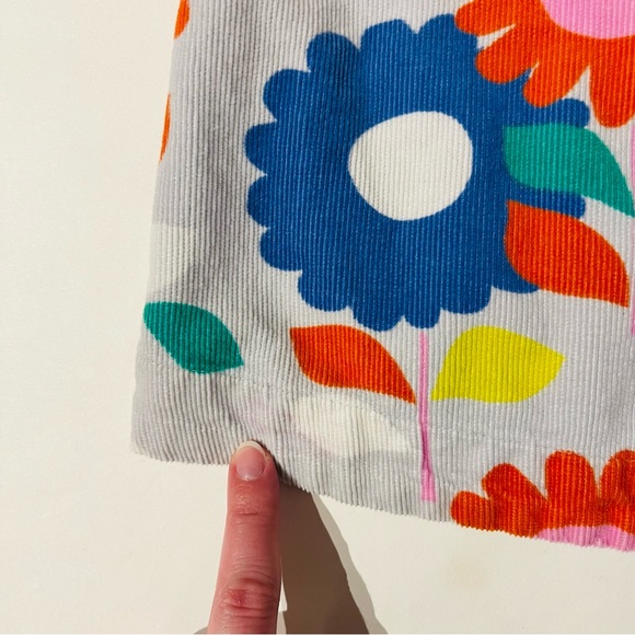 Mini Boden 3-4 corduroy pinnie dress retro floral - Picture 4 of 7